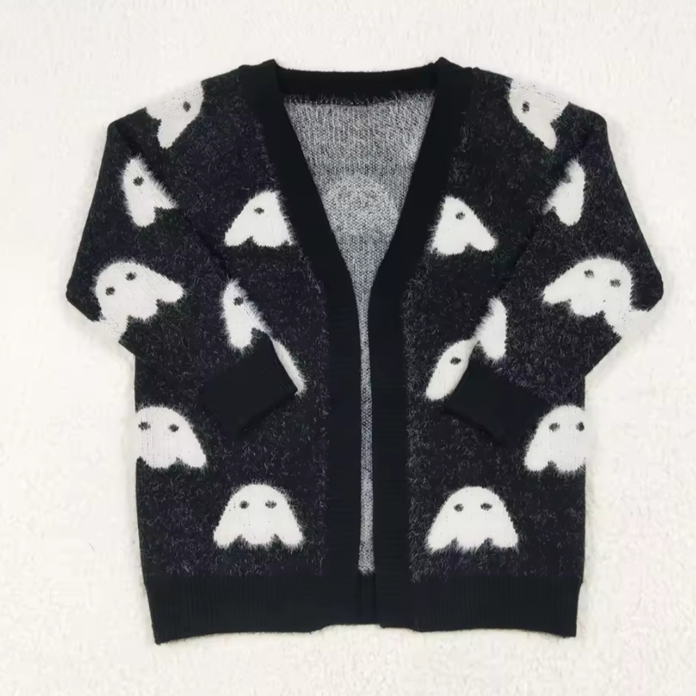 Ghost Pattern Black and White Cardigan